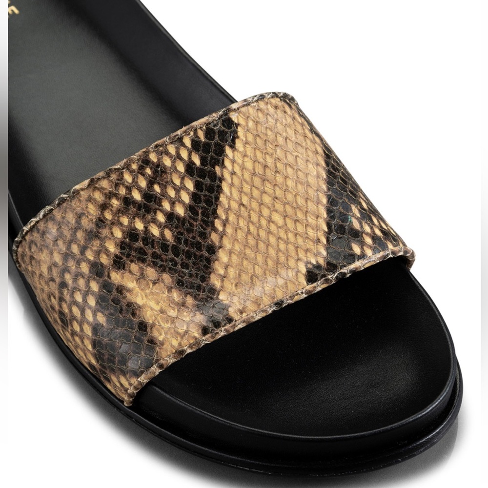 Frame Le Osborne Python-Embossed Leather Slides - image 3